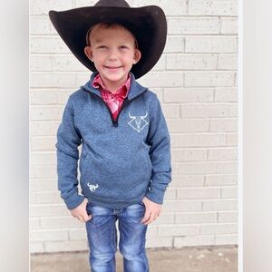 COWBOY‎ HARDWARE Barbed Wire Quarter 3/4th Zip Hoodie Pullover Jacket Toddler 18